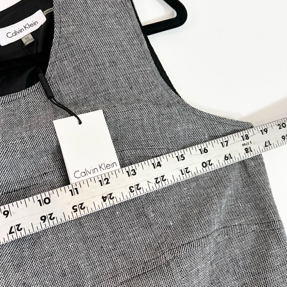 Calvin Klein Suit Womens 10 Black And White Linen Blend Double Breasted NWT - Picture 12 of 16